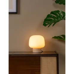 Lucide Anston Bordslampa E14 Opal/Betong