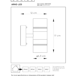 Lucide Arne LED Vägglampa Dubbel