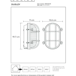 Lucide Dudley Vägglampa IP65 Mässing