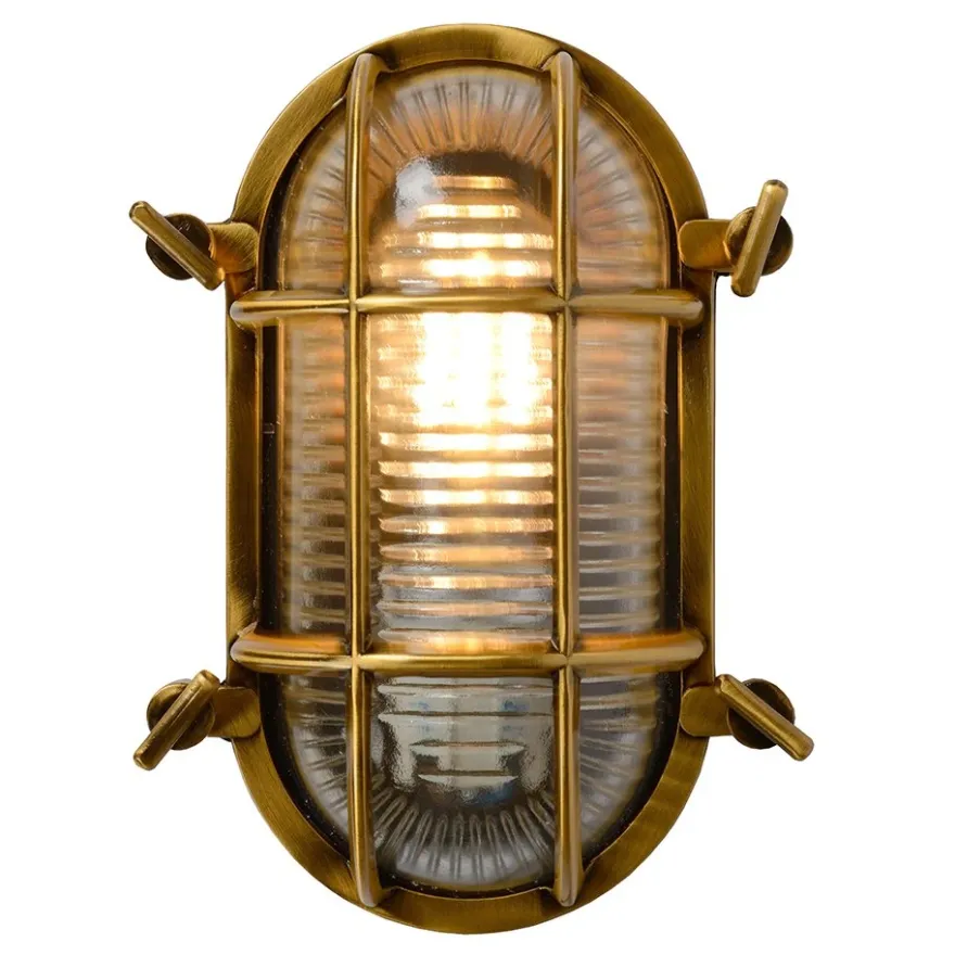 Lucide Dudley Vägglampa IP65 Mässing