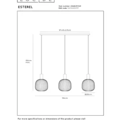 Lucide Esterel 3L Rak Pendel GU10 Mini