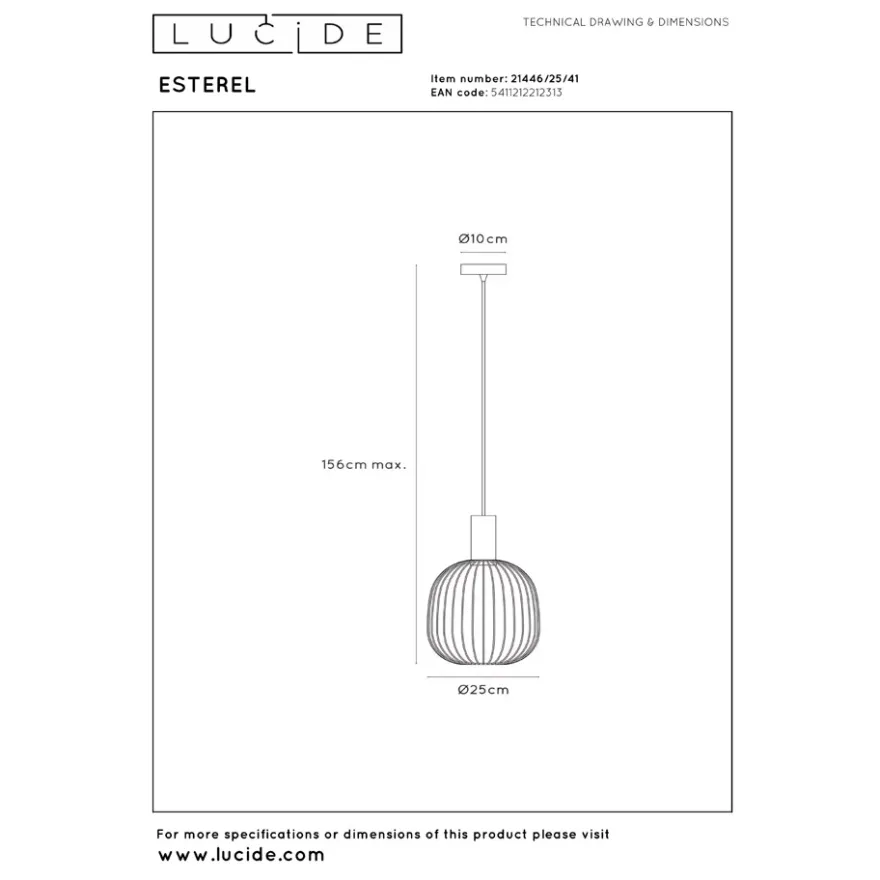 Lucide Esterel 25 Pendel GU10 Mini
