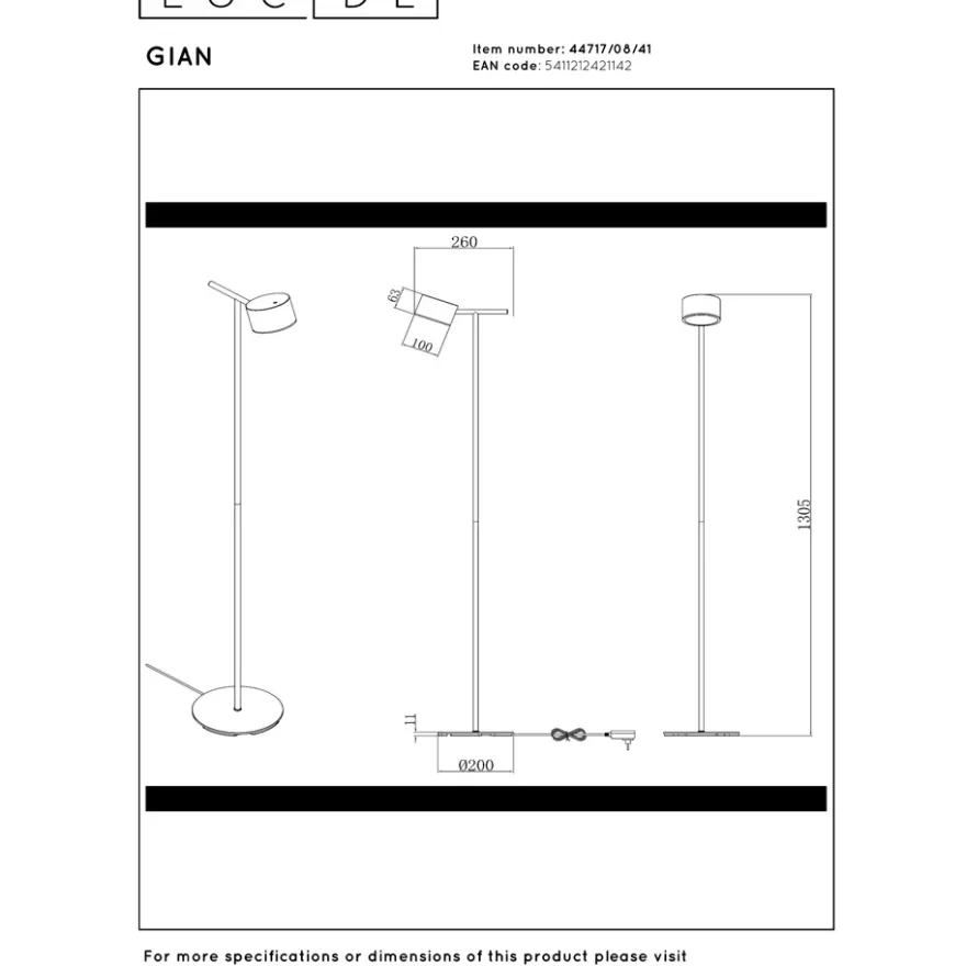 Lucide Gian Golvlampa LED