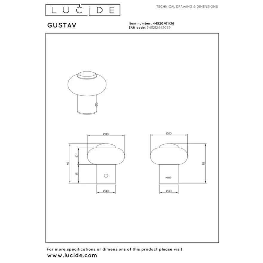 Lucide Gustav Portabel Bordslampa