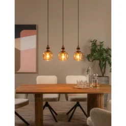 Lucide Ilona 3L Pendel Rak E27 Amber