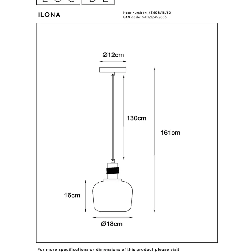 Lucide Ilona 18 Pendel E27 Amber