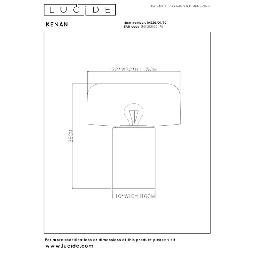 Lucide Kenan Bordslampa Trä