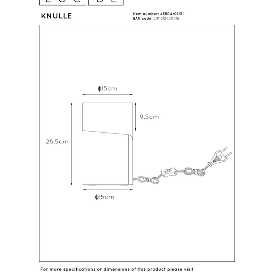 Lucide Knulle Bordslampa E14