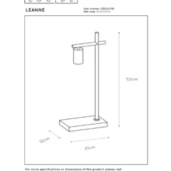 Lucide Leanne Bordslampa E27 Svart