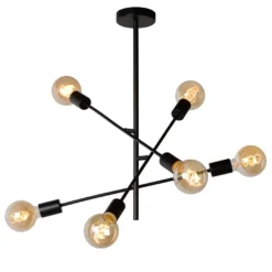 Lucide Lester Rak 6L Pendel Svart