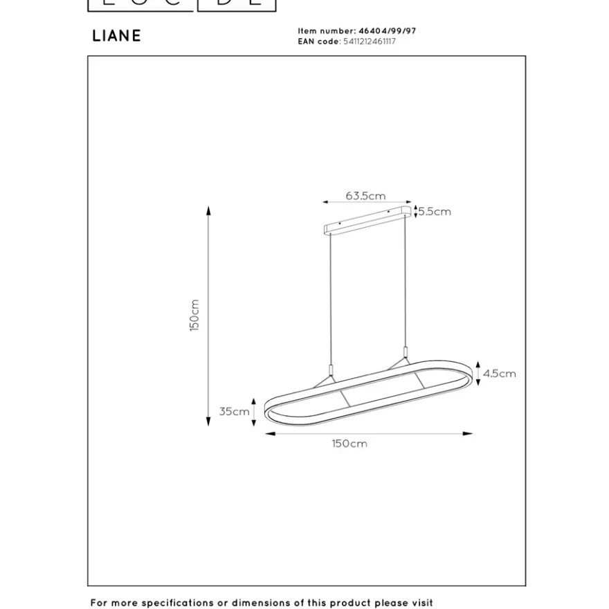 Lucide Liane 150 Pendel LED Rostbrun