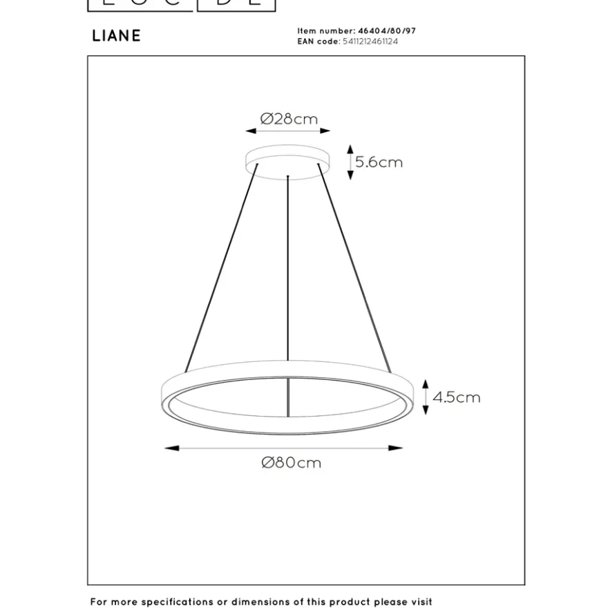 Lucide Liane 80 Pendel LED Rostbrun