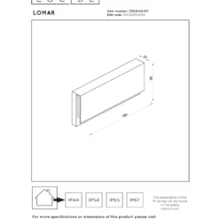 Lucide Lomar 18 Vägglampa LED Rost