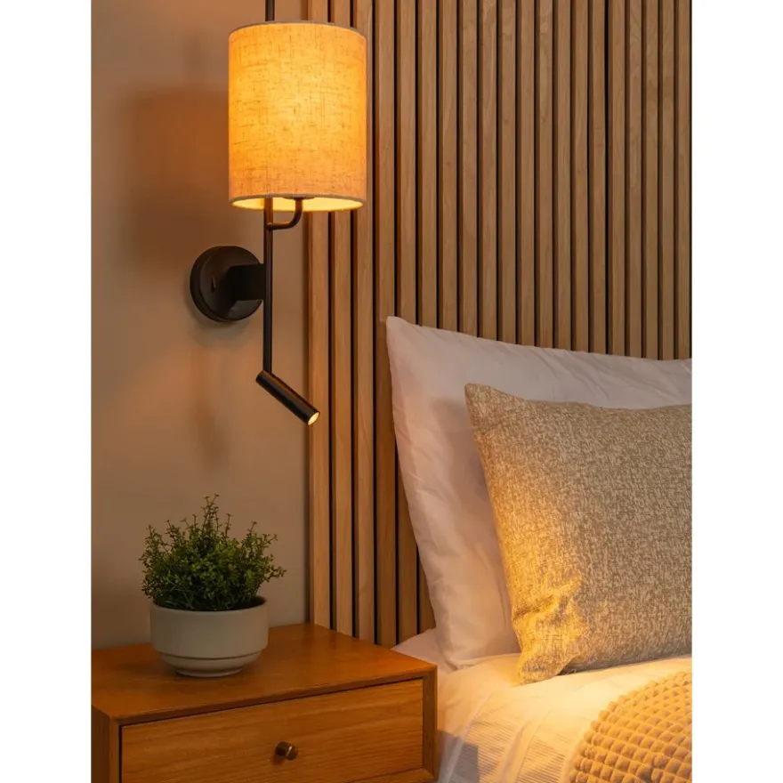 Lucide Magic Vägglampa med läslampa E27 Svart