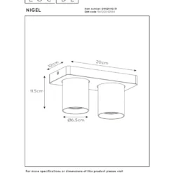 Lucide Nigel 2L Takspotlight GU10