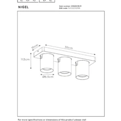 Lucide Nigel 3L Takspotlight GU10
