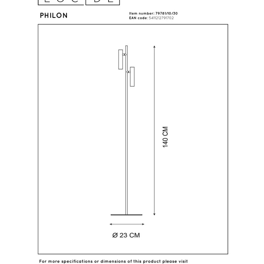 Lucide Philon 2L Golvlampa LED