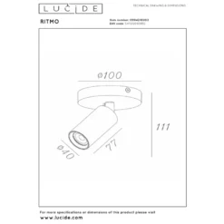 Lucide Ritmo 1L Takspotlight GU10 Mini