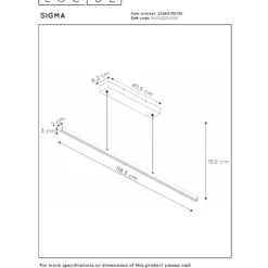 Lucide Sigma 118 Pendel LED 30W Svart