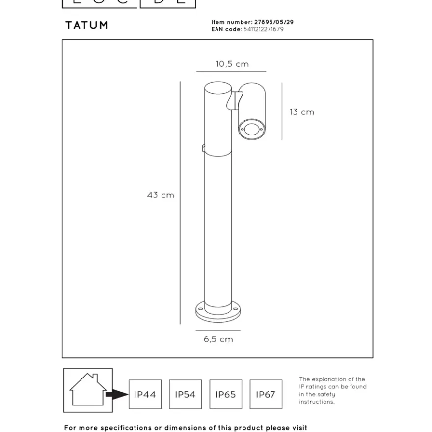 Lucide Tatum Pollare LED Antracit