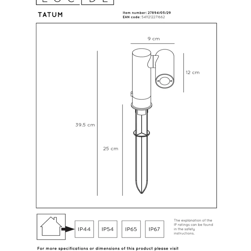 Lucide Tatum Spotlight Markspett LED Antracit