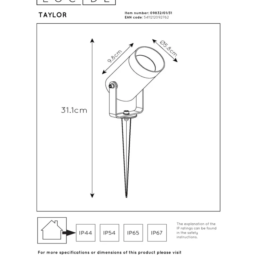 Lucide Taylor Spotlight Markspett IP65