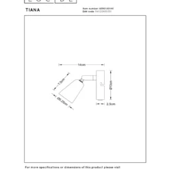 Lucide Tiana 1L Takspotlight GU10 Taupe