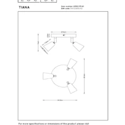Lucide Tiana 3L Takspotlight GU10 Taupe