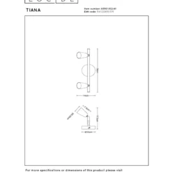 Lucide Tiana 2L Takspotlight GU10 Taupe