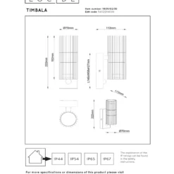 Lucide Timbala Vägglampa Dubbel GU10 Sensor