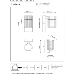 Lucide Timbala Vägglampa Enkel GU10 Svart