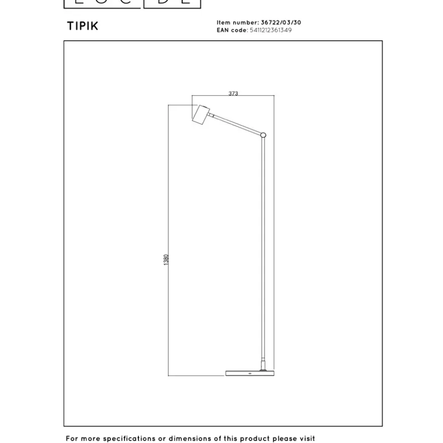 Lucide Tipik Golvlampa LED Svart