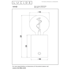 Lucide Vivo Bordslampa Laddbar Dim