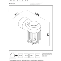 Lucide Wells Vägglampa LED Rost