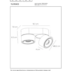 Lucide Yumiko 2L Takspotlight LED