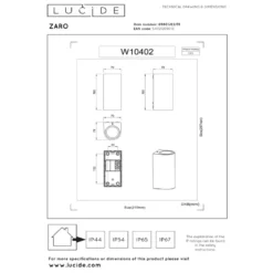 Lucide Zaro Round Vägglampa Dubbel GU10