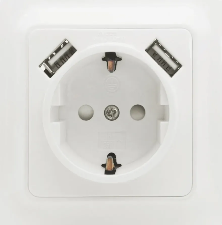 Malmbergs Gamma 1-vägsuttag med USB-uttag