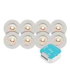 Namron Alfa Eco Downlight Tune 8W 8-pack + Plejd