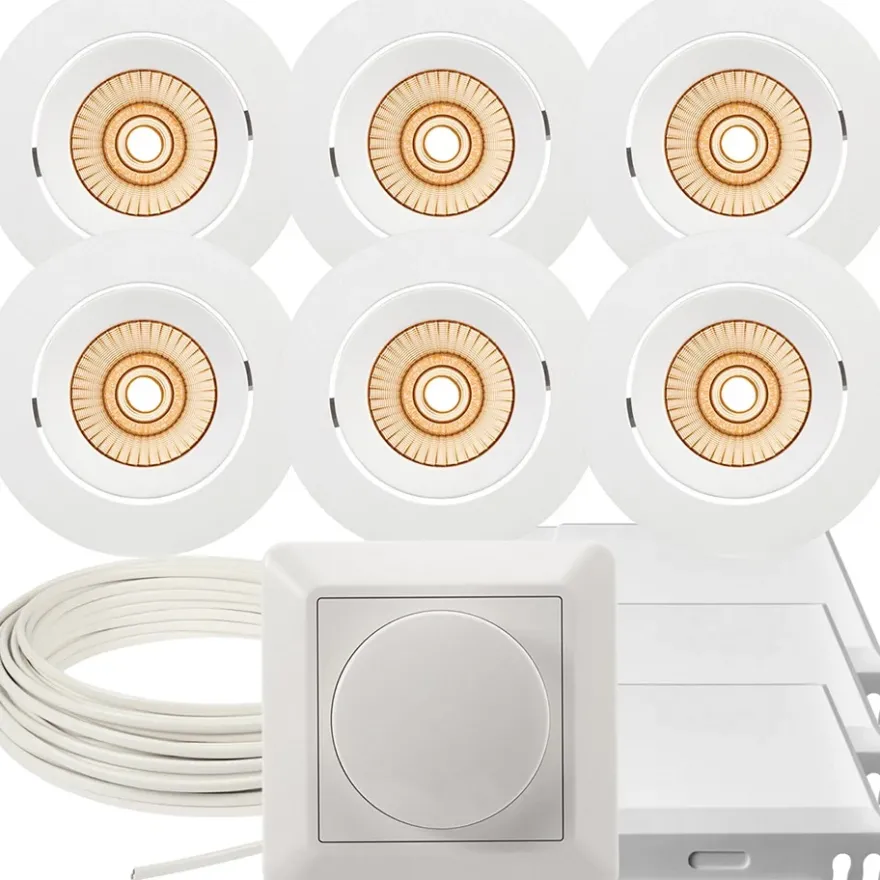 Namron Alfa Reflektor Tune LED Downlightpaket 6-pack