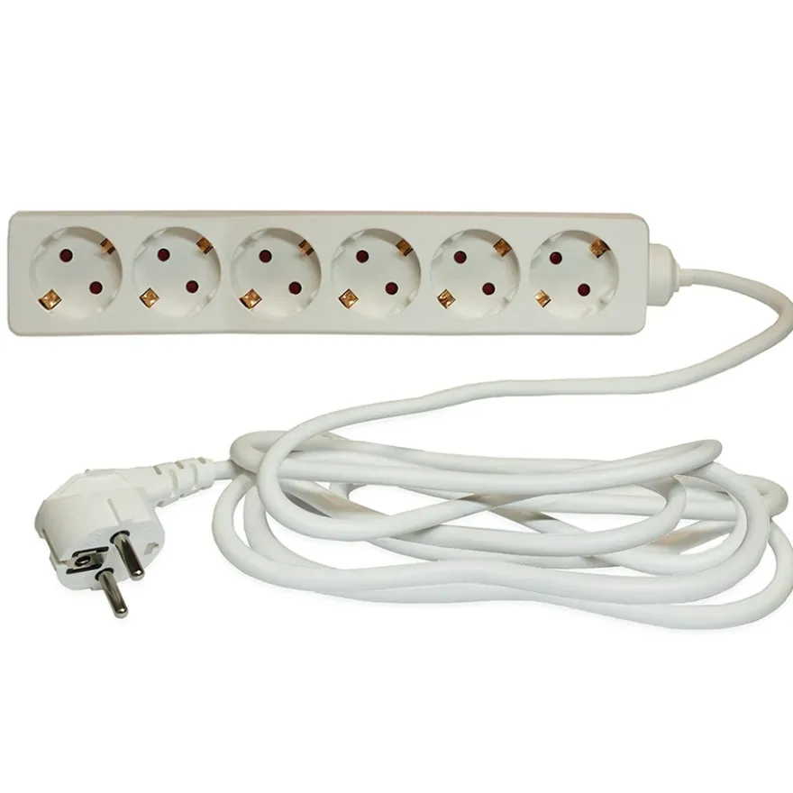 Namron Grenuttag Jordat 6-vägs 5m kabel