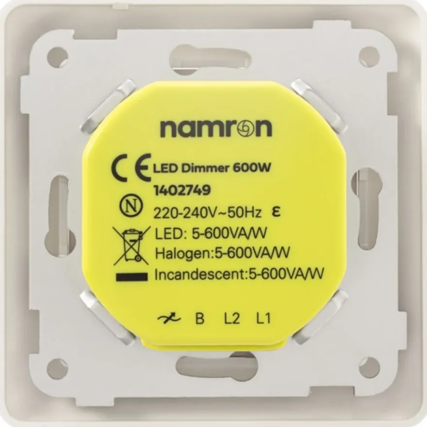 Namron LED Dimmer 600W 1-pol Vit