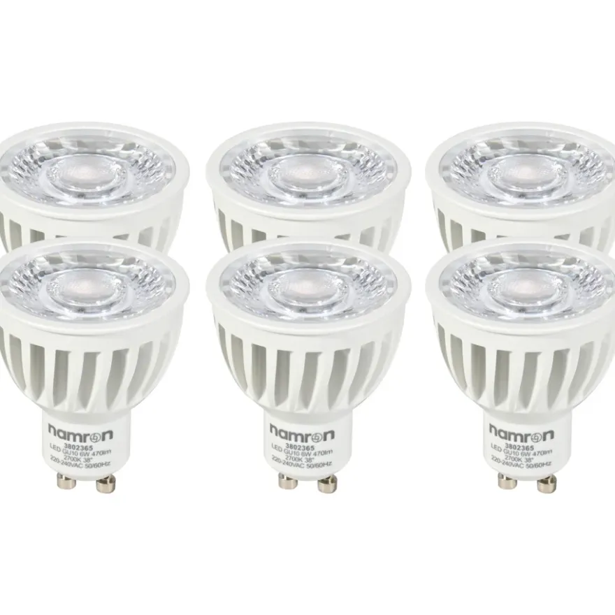 Namron LED 6W GU10 2700K Dimbar 6-pack