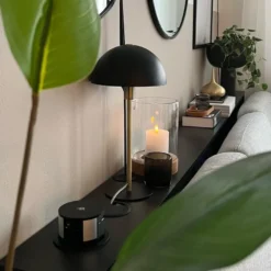 Namron Pop-Up Bordsmodul 3-vägsuttag 2xUSB Trådlös Laddning