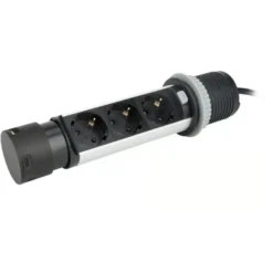 Namron Pop-Up Bordsmodul 3-vägsuttag 2xUSB