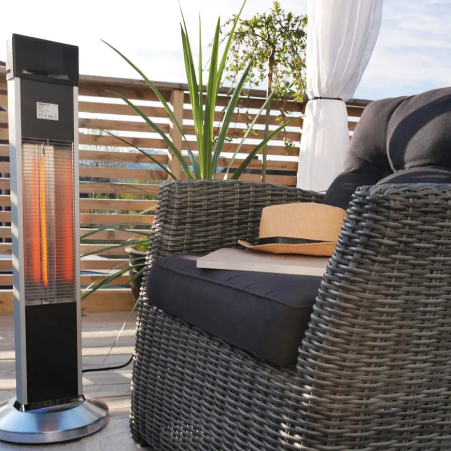 Namron Terrassvärmare Golv 1500W Svart/Silver