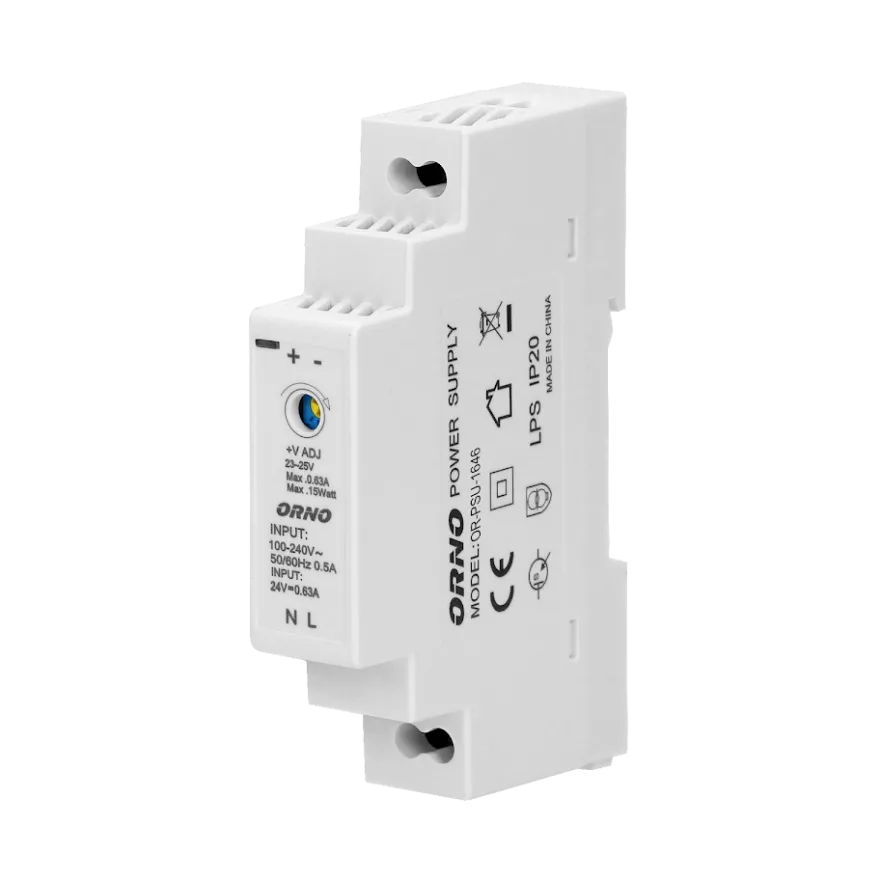 Nätadaptor 24V DC 0,63A 15W 1moduler
