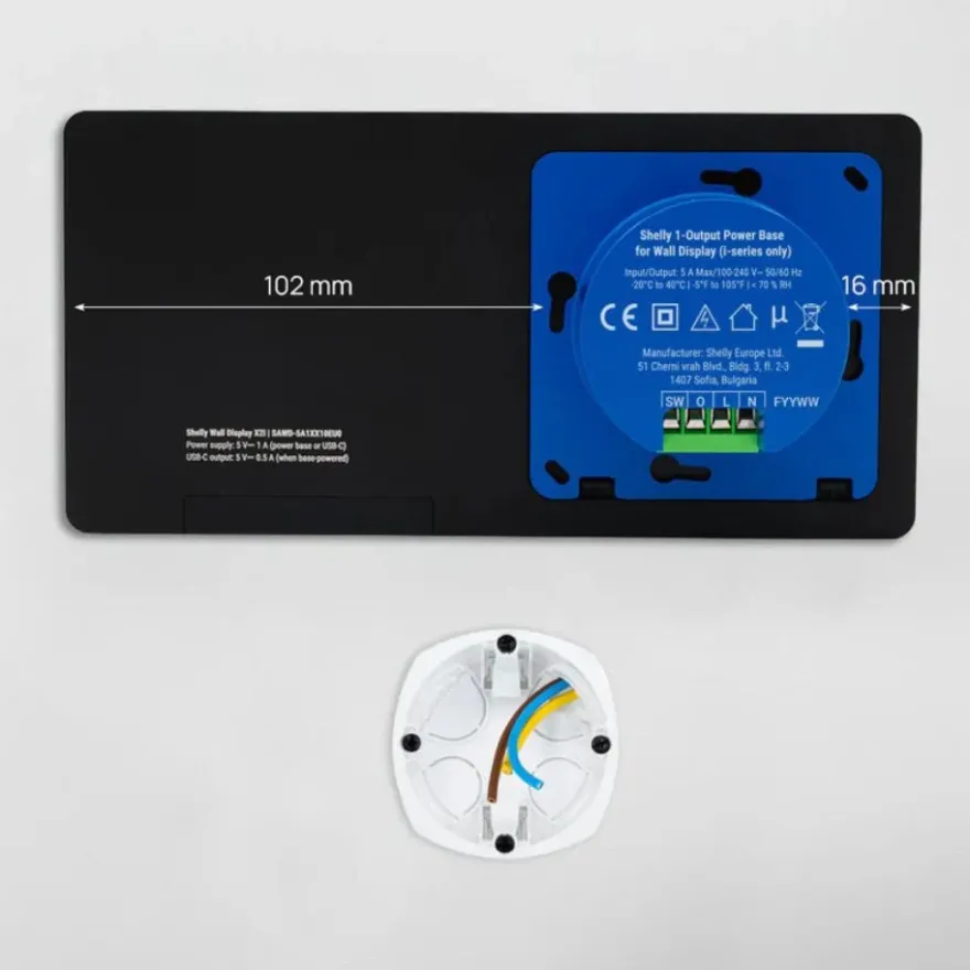 Shelly Wall Display X2i Kontrollpanel