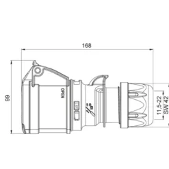 Skarvuttag CEE 432-6 32A 3-fas IP44