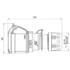 Skarvuttag CEE 416-6 16A 3-fas IP44