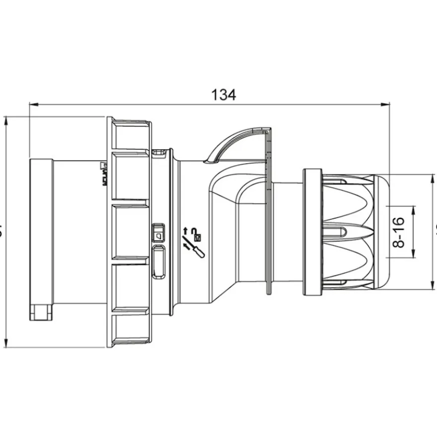Stickpropp CEE 416-6 16A 3-fas IP67